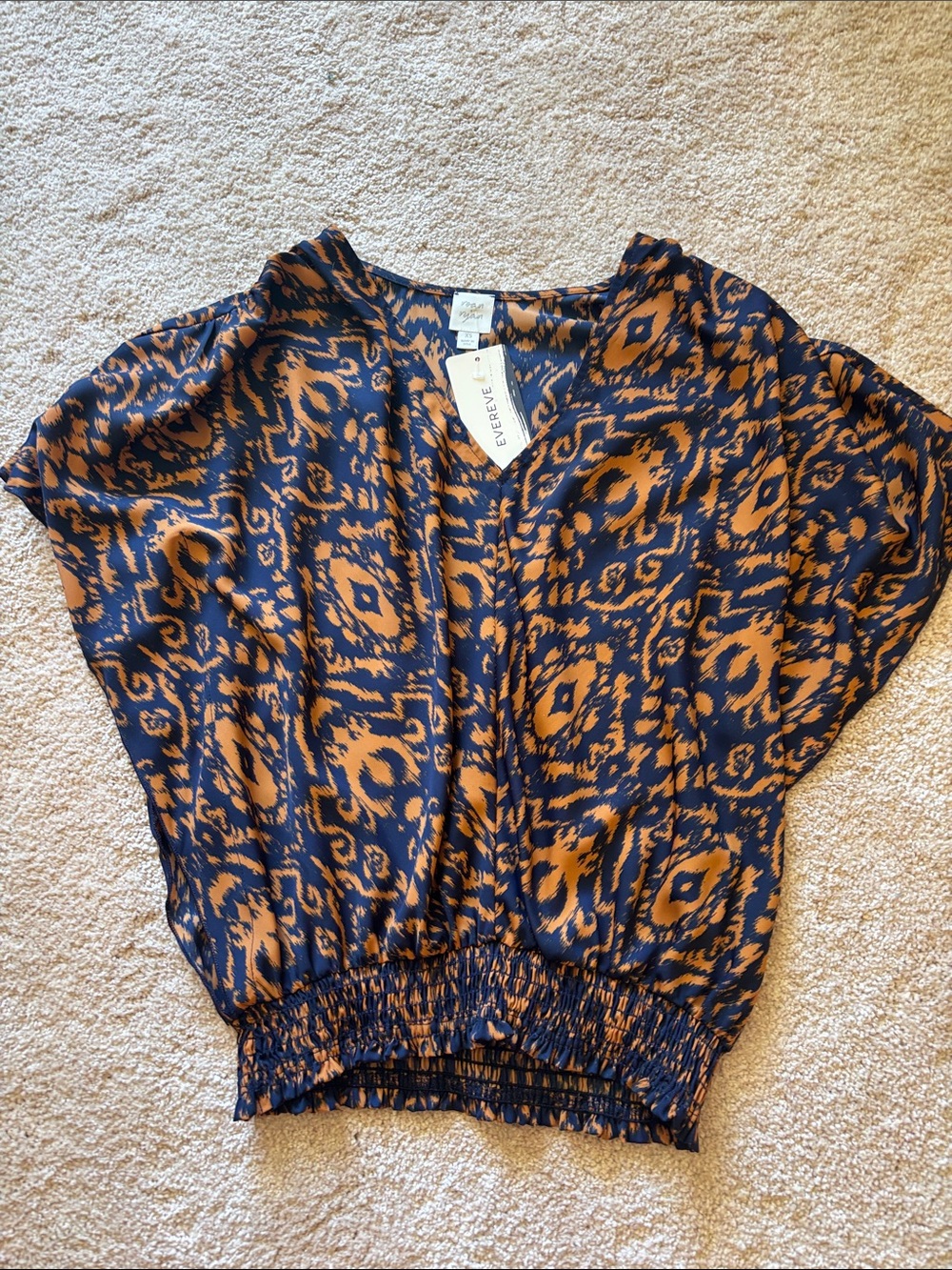 NWT New Roan + Ryan Evereve Lina Dolman V Neck Top XS